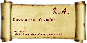 Kovacsics Aladár névjegykártya